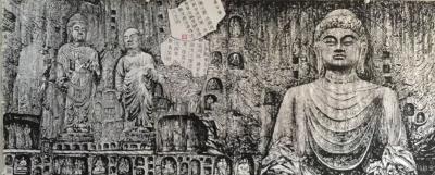 马培童日记-《挥毫焦墨，一生清雅》马培童焦墨画感悟笔记（78）
  我的焦墨画龙门云岗石窟【图2】