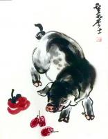 艺术家龚光万日记:国画猪年大吉《诸事吉利》
  猪年即将来临，做乙亥年国画一【图0】