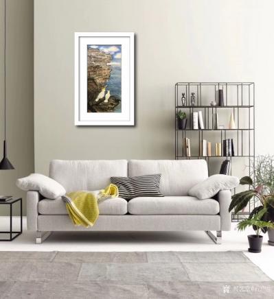 石广生日记-悉尼Watson Bay 写景，画断崖险处玄凤鹦鹉并赋诗补记：
黄冠高戴白衣仙【图3】