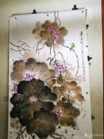 艺术家徐如茂日记:国画莲花图完成,成都送仙桥名家画廊汪主编委托我画一张尺寸13【图1】