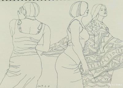 魏杰日记-人物速写作品欣赏，新年作品2月4日-8日，我喜欢人物速写，虽然是热热闹闹的春节，【图1】