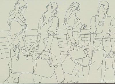 魏杰日记-人物速写作品欣赏，新年作品2月4日-8日，我喜欢人物速写，虽然是热热闹闹的春节，【图6】