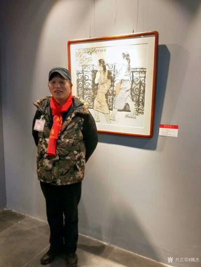 魏杰生活-“两江风骨”中国画作品展于春节期间举行，我的作品参展，分享展会期间人潮涌动的场景【图3】