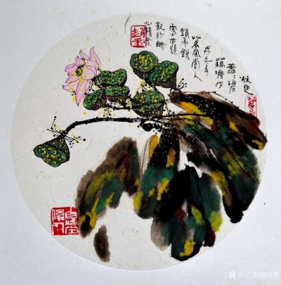 赵承锐日记-【赵承鋭的水墨世界】国画彩墨小品近作《秋色潇潇碧藕塘》尺寸四尺斗方68x68cm【图1】