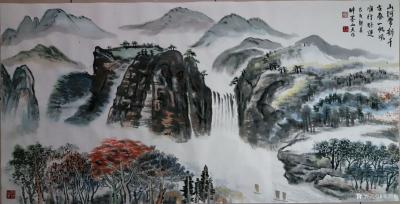 邓烈根日记-乙亥年新春国画山水画新作品分享《高入云端天长久》《成长在山麗希望在田野》尺寸四尺【图3】