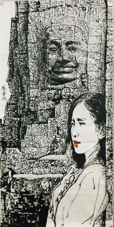 马培童日记-新年新作吴哥石窟焦墨画系列作品欣赏，今年春节前后二个多月每天12个小时 ，闭关 【图1】