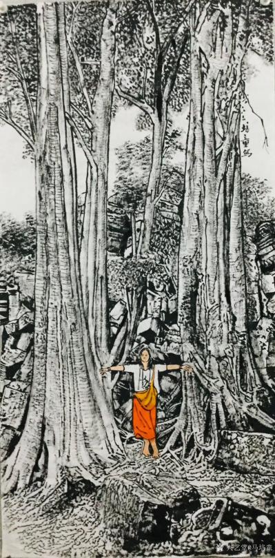 马培童日记-新年新作吴哥石窟焦墨画系列作品欣赏，今年春节前后二个多月每天12个小时 ，闭关 【图2】