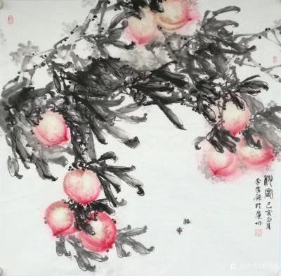 李伟强日记-访顺德勒流古镇伍嘉陵先生作国画《桃实图》寓意其为：华而实的年轮。
  今年正月【图2】