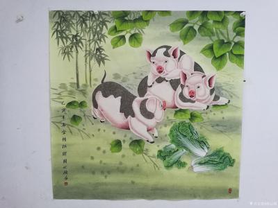 胡记领日记-我的工笔斗方作品欣赏68*68厘米【图4】