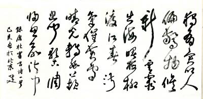 李小建日记-我的草书作品，唐杜审言诗一首，尺寸：138*69 是我得意之作，欢迎朋友们定制【图1】