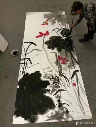 周鹏飞日记-为觅一池莲醉！向青帝借了半缕秋风！分享国画荷花作品4幅与大家欣赏品鉴。
附小诗【图3】