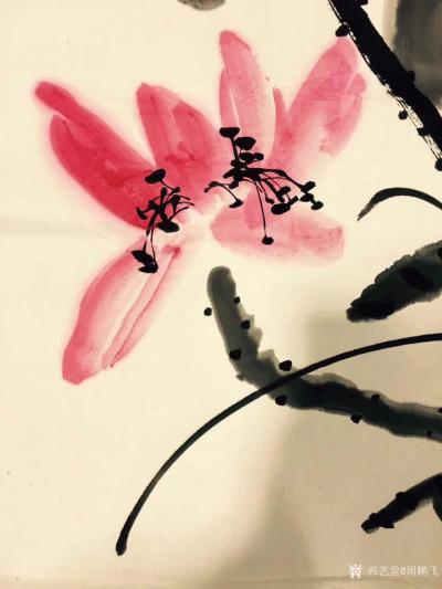 周鹏飞日记-为觅一池莲醉！向青帝借了半缕秋风！分享国画荷花作品4幅与大家欣赏品鉴。
附小诗【图4】