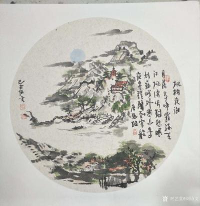 刘协文日记-根据唐诗诗意原创的国画作品分享，尺寸33X33厘米，材质硬卡，今天分享4幅，请欣【图1】