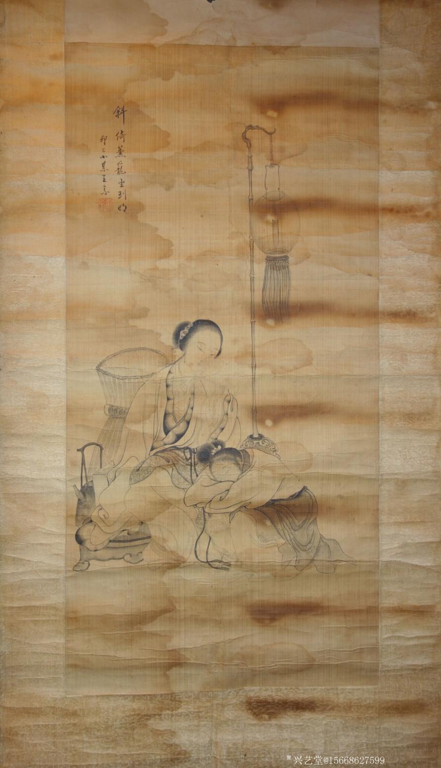 15668627599国画作品《王素，仕女图》【图1】