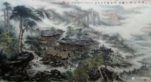 艺术品图片：艺术家周顺生国画作品名称《大六尺春暖苗寨》价格3000.00 元