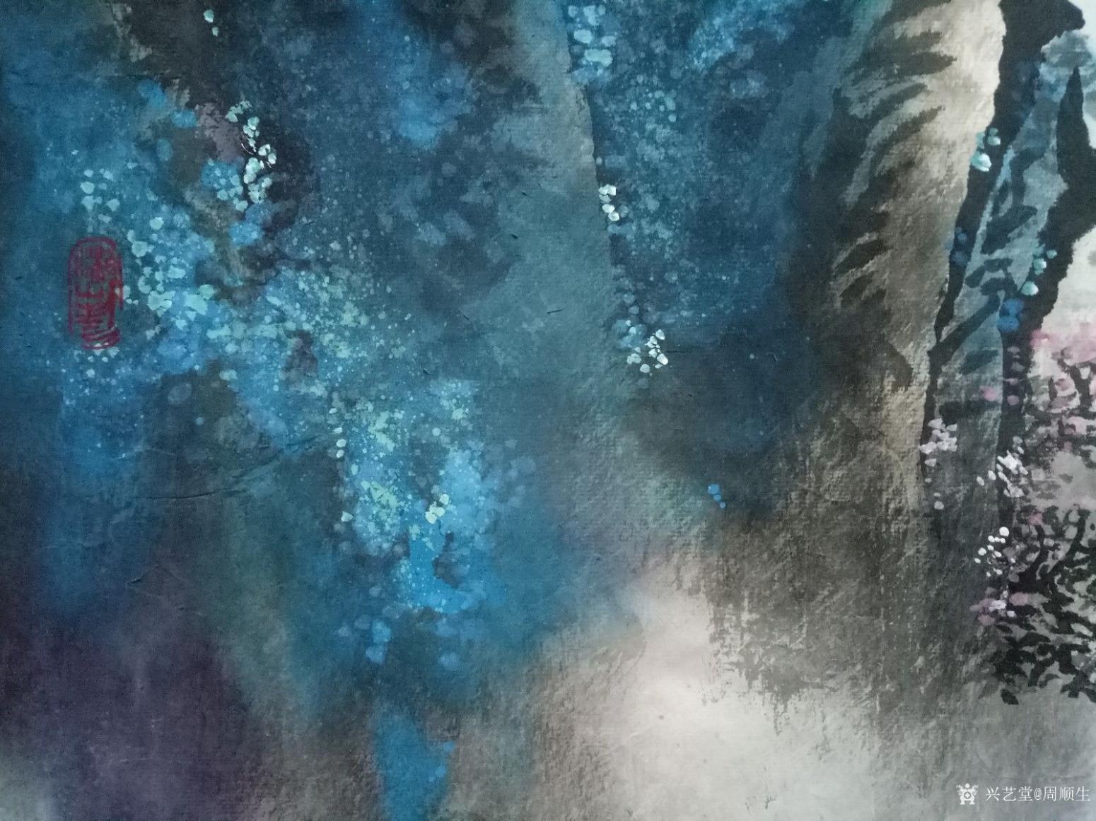 周顺生国画作品《大六尺旭日东升》【图3】