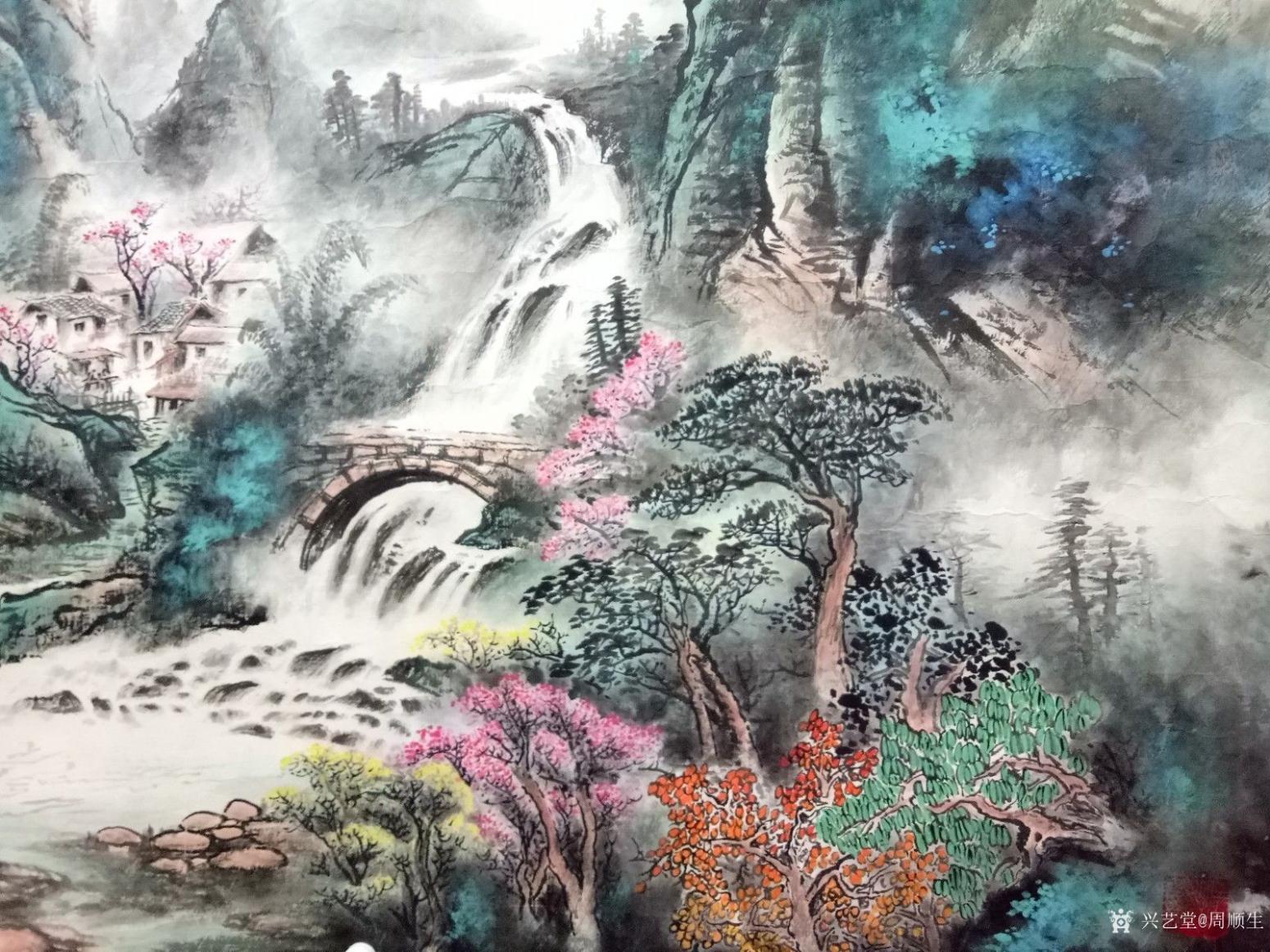 周顺生国画作品《漓江渔舟尽朝晖》【图2】