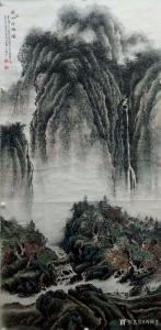 艺术品图片：艺术家周顺生国画作品名称《大四尺溪山行旅图》价格1800.00 元