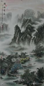 艺术品图片：艺术家周顺生国画作品名称《四尺中堂兴坪古镇》价格1688.00 元