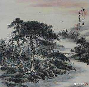 艺术品图片：艺术家周顺生国画作品名称《四尺斗方松影风华》价格800.00 元