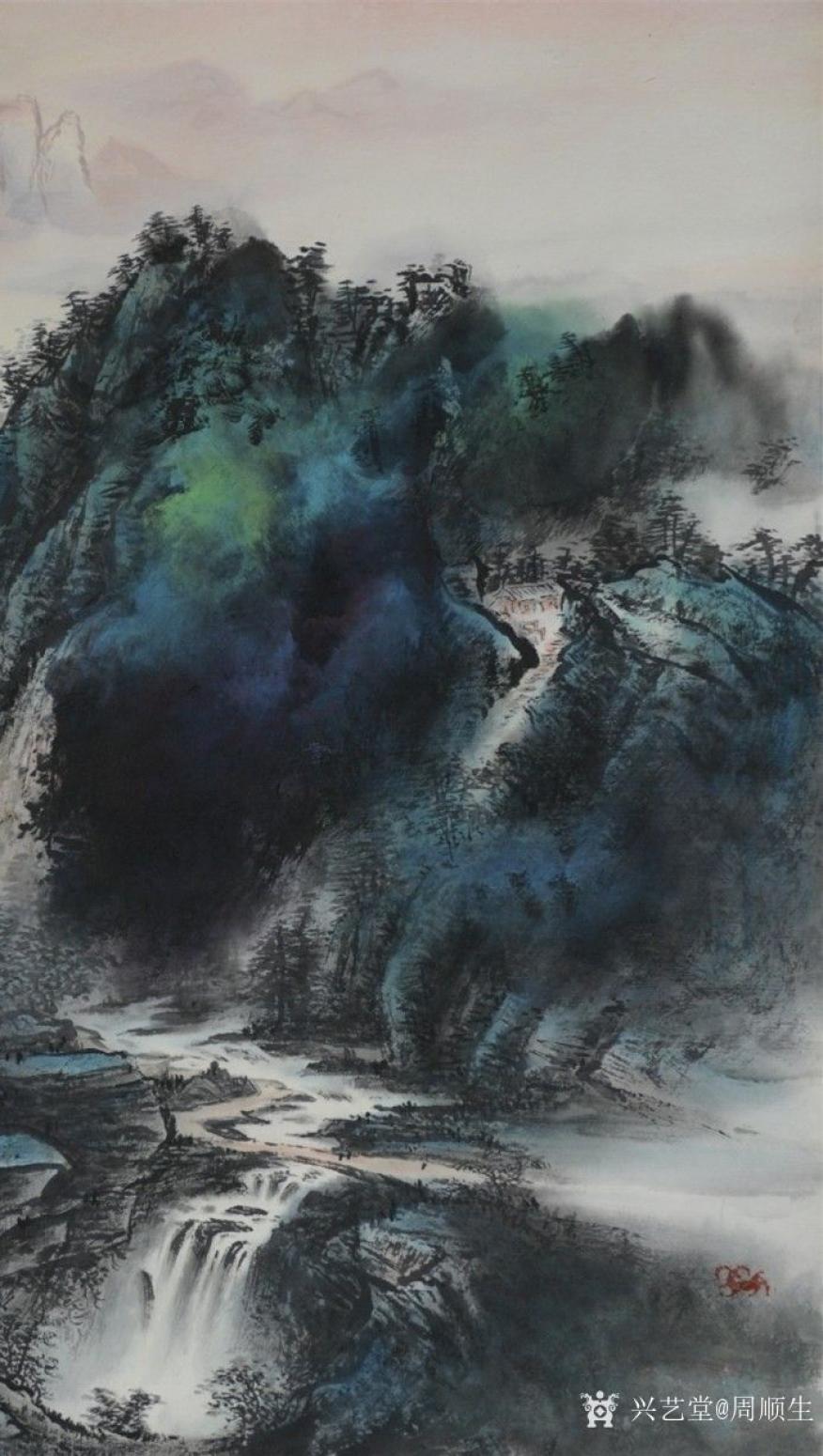 周顺生国画作品《四尺斗方蝉噪林逾静》【图2】