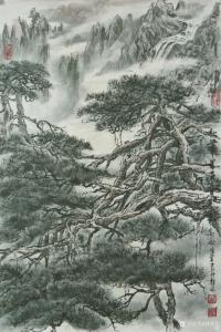 艺术品图片：艺术家周顺生国画作品名称《四尺三开松华古春》价格600.00 元