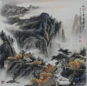 艺术品图片：艺术家周顺生国画作品名称《秋在白云黄叶中》价格800.00 元