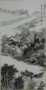艺术品图片：艺术家周顺生国画作品名称《三尺中堂家在漓江边》价格900.00 元