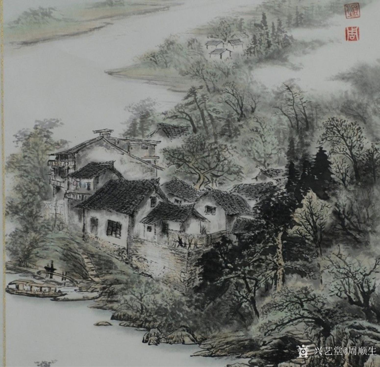 周顺生国画作品《三尺中堂家在漓江边》【图3】