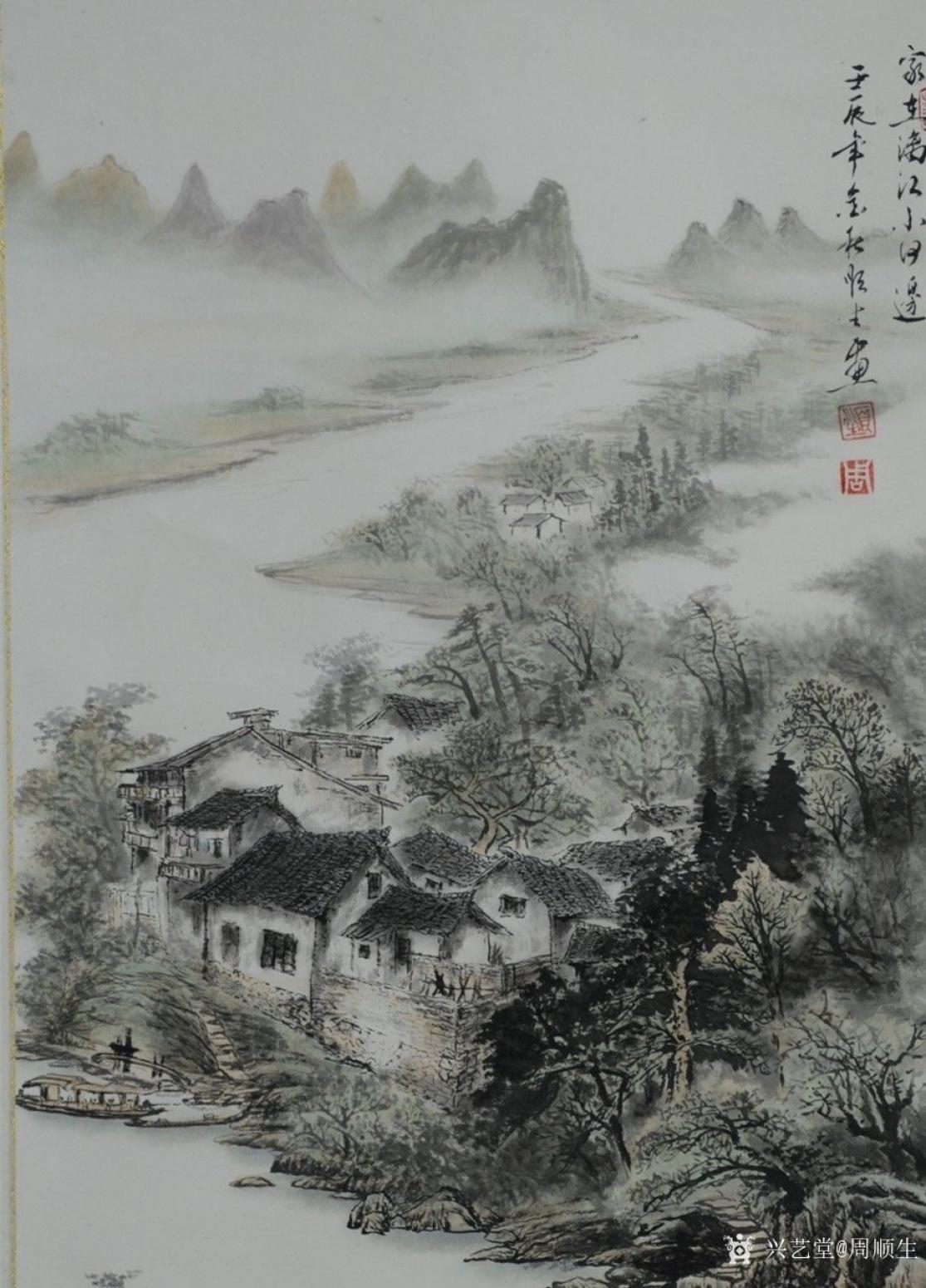 周顺生国画作品《三尺中堂家在漓江边》【图4】