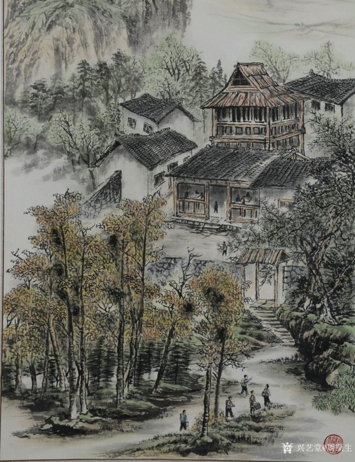 周顺生国画作品《三尺壮家风情酒飘香》【图4】