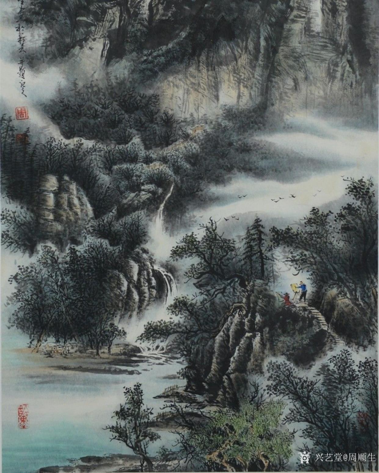 周顺生国画作品《三尺中堂芦笛山深》【图2】