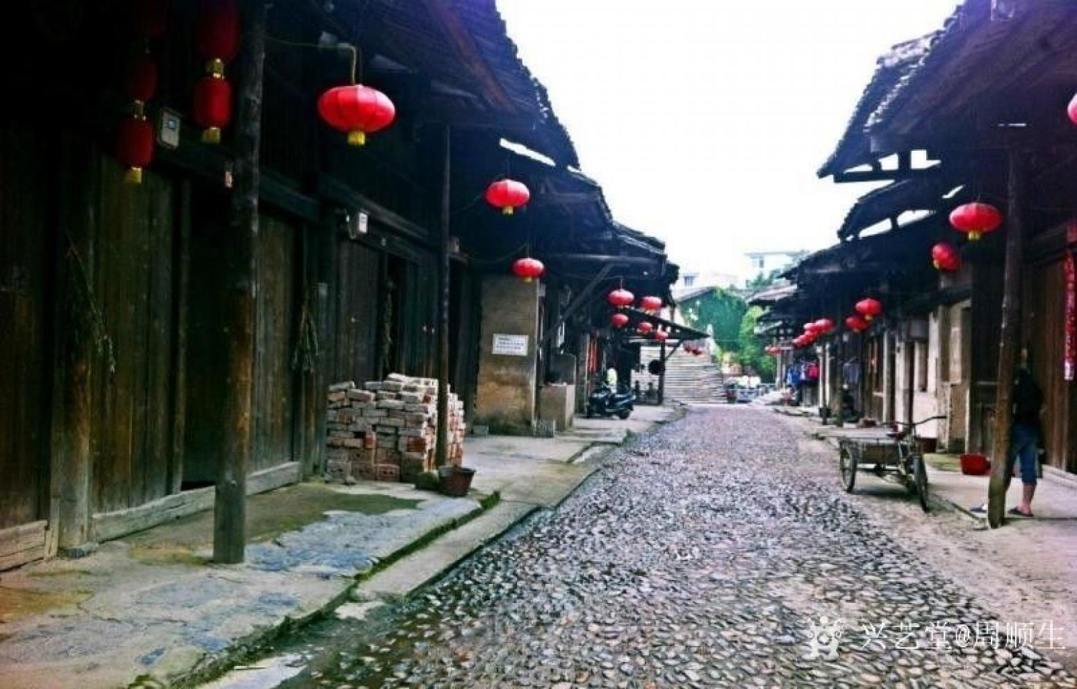 周顺生国画作品《四尺斗方大圩古镇》【图2】