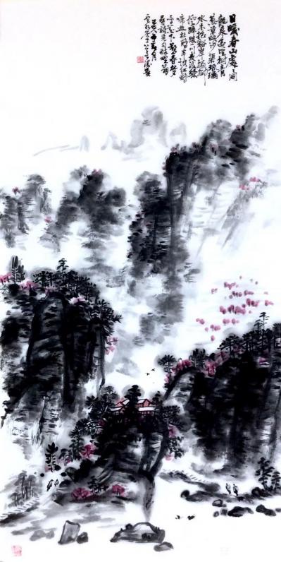 龚光万日记-日暖春山处处同，龙泉遥望曰青葱 。
草映沙渠琉璃水，木摇溪岸杨柳风。
醉眼一【图1】