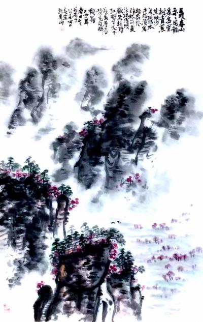 龚光万日记-日暖春山处处同，龙泉遥望曰青葱 。
草映沙渠琉璃水，木摇溪岸杨柳风。
醉眼一【图2】