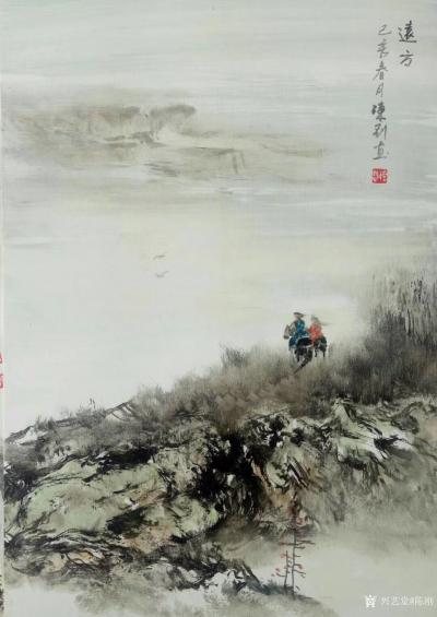 陈刚日记-《春到山澗草木知》等油彩山水画，乙亥年春月陈刚新作品分享欣赏，油彩山水画《远方》【图1】