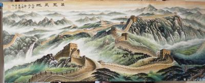 宁建华日记-彩墨山水画三幅《富水长流》尺寸大六尺180×98cm；《万里长城》尺寸小六尺18【图3】