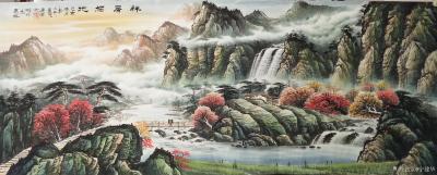 宁建华日记-彩墨山水画三幅《富水长流》尺寸大六尺180×98cm；《万里长城》尺寸小六尺18【图5】