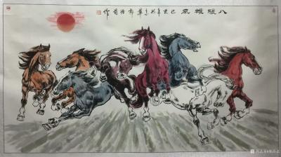 郭浩艺日记-四尺横幅«八骏雄风»四尺竖幅«旺旺»«王者雄风»，这是一组生肖画，继承了中国承统【图1】