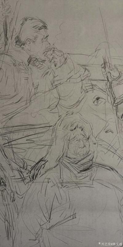 林文通日记-国画人物画“锡林河的黎明” ，规格：200x230cm，正在进行中……分享已经完【图3】