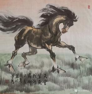 艺术品图片：艺术家刘建国国画作品名称《马-天堂草原我的家》价格600.00 元