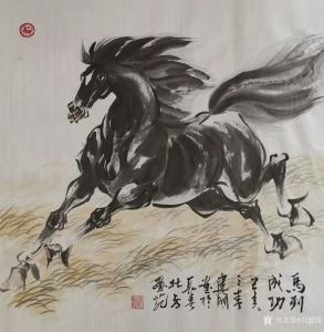 艺术品图片：艺术家刘建国国画作品名称《马到成功》价格600.00 元