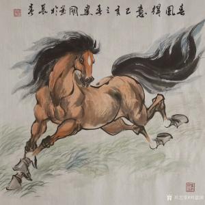 艺术品图片：艺术家刘建国国画作品名称《马-春风得意》价格600.00 元