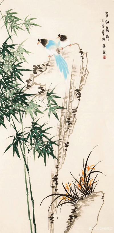 嵇境雷收藏-许墨老师国画花鸟画竹系列作品《竹报平安》《清风雅韵》《君子之风》《清劲高节》，尺【图4】