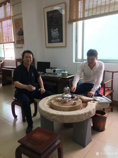 叶仲桥生活-早上画了这张赏心悦目的国画写意花鸟《春晖图》，下午到云浮市艺术发展顾问许鸿飞大师【图3】