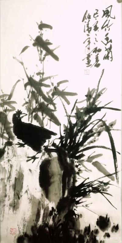 任清宇日记-国画水墨花鸟兰草四幅作品，«风竹幽兰»«吉庆祥和»«清风徐来»«春风满林»，乙亥【图1】