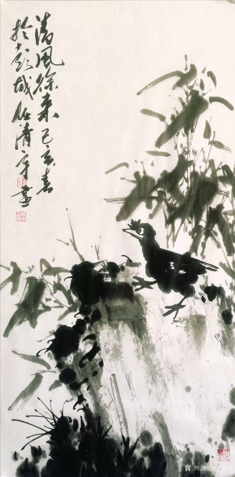 任清宇国画作品《兰-清风徐来》