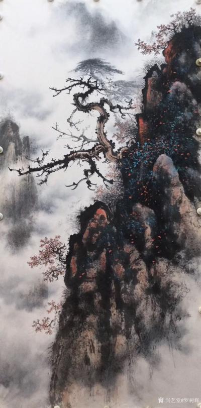 罗树辉日记-国画山水苍松《乱云飞渡仍从容》四尺整张68×138厘米，新完成。分享给大家欣赏。【图5】