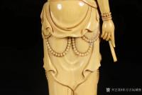 艺术家东方古玩城堡收藏:回流牙雕观音立像，尺寸：高22cm  宽6cm 重量359.【图1】