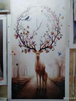 艺术家黎群日记:阳光明媚，美好愉快的一天工作，从现在开始……承接油画人物肖像【图1】